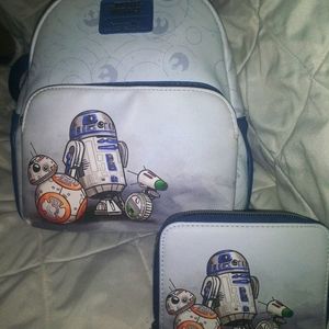 Loungefly Star Wars droids mini backpack w/wallet